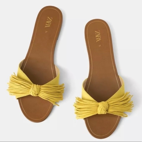 zara yellow sandals